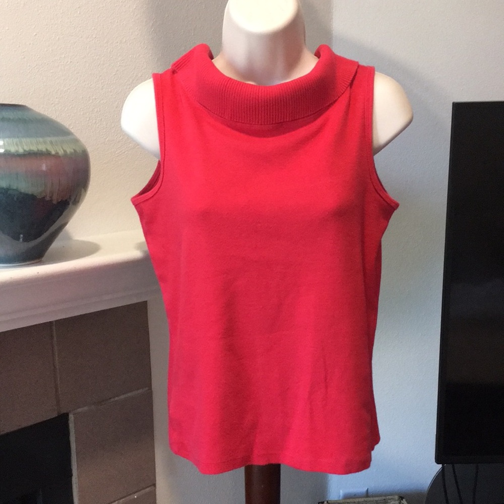 Red sleeveless cowl neck sweater from Rafaella